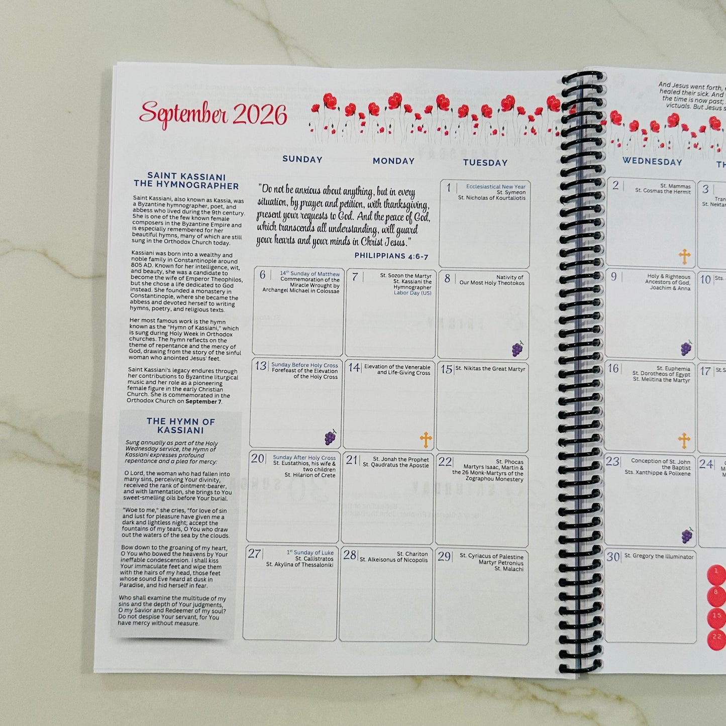 2026 Orthodox Life Monthly Planner - Greek Doors