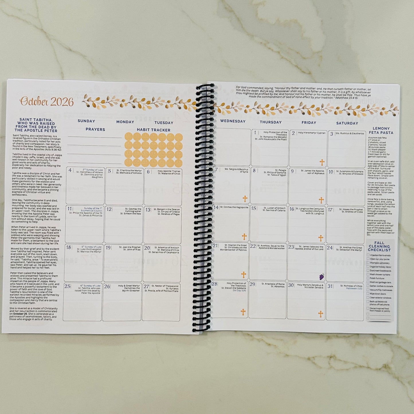 2026 Orthodox Life Monthly Planner - Greek Doors