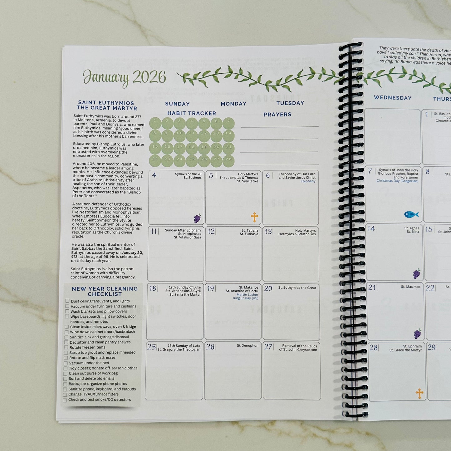 2026 Orthodox Life Monthly Planner - Greek Doors