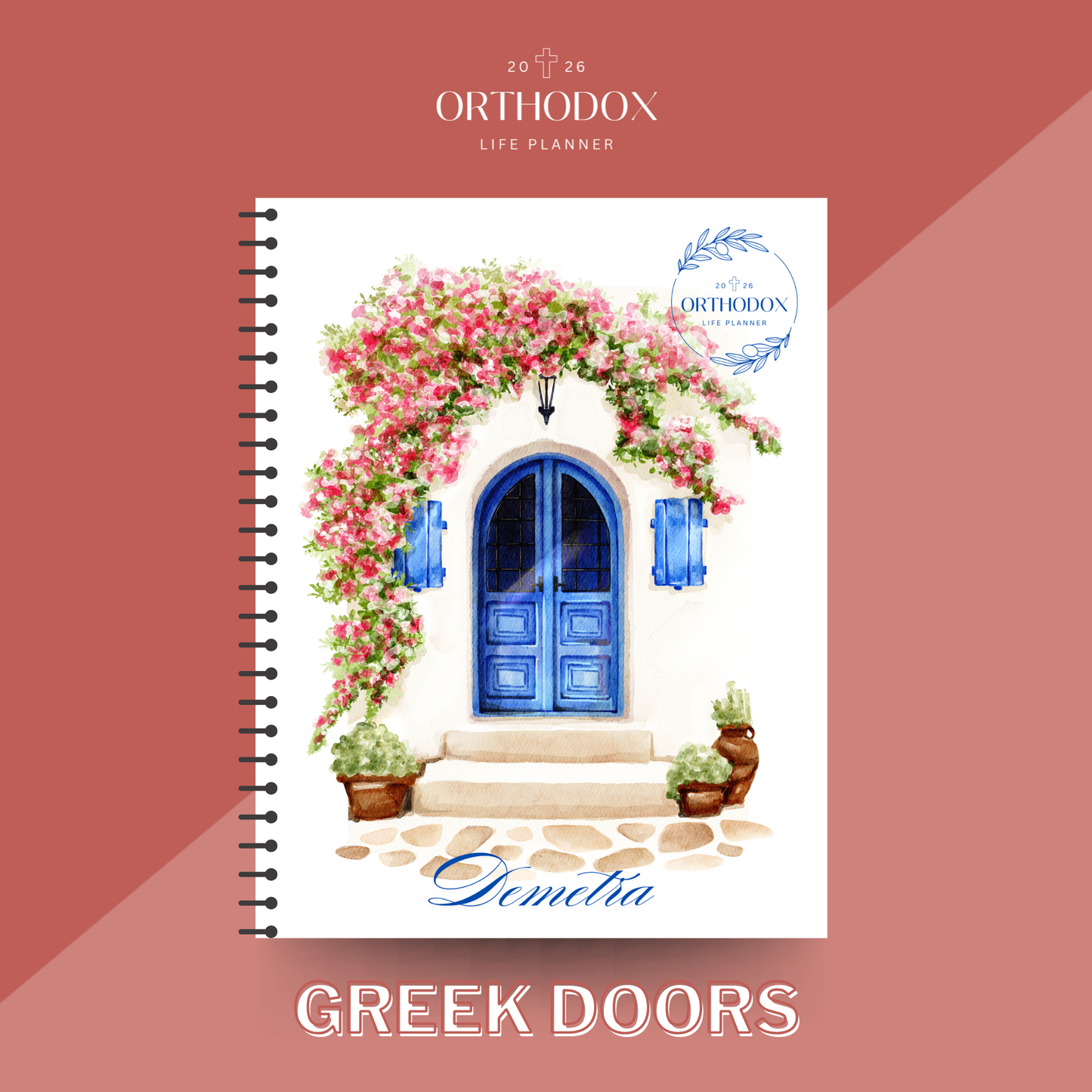 2026 Orthodox Life Monthly MINI Planner - Greek Doors