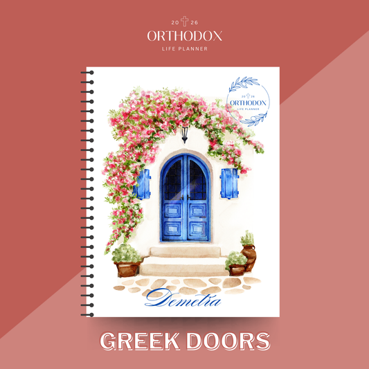 2026 Orthodox Life Monthly MINI Planner - Greek Doors