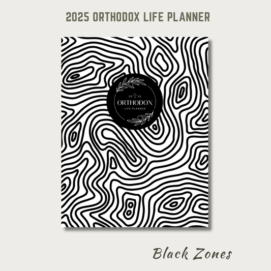 2025 Orthodox Life Monthly Planner - Black Zones Cover