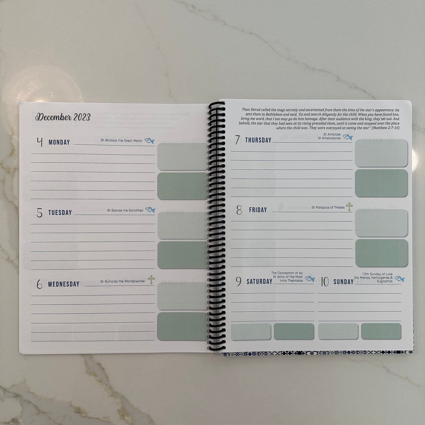 2024 Orthodox Life Weekly Planner - Acropolis White Cover